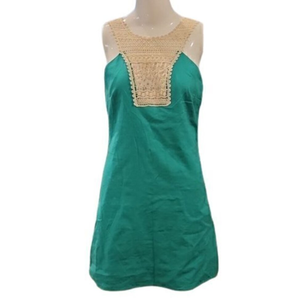 [Sage] Crochet Neckline Dress - Size M